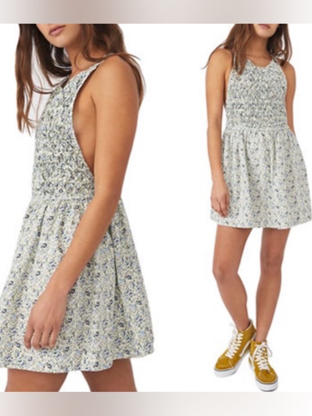 Free People • Floral • Cross-Back •Sundress • Size- Small Petite